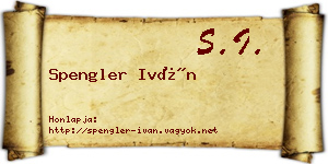 Spengler Iván névjegykártya